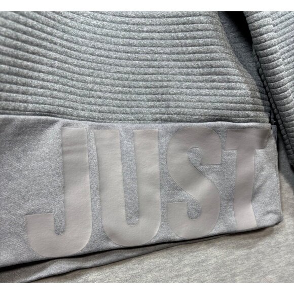Nike Dri Fit Gray Just Do It Sweatshirt Ribbed Texture Womens M Athleisure - Picture 2 of 6
